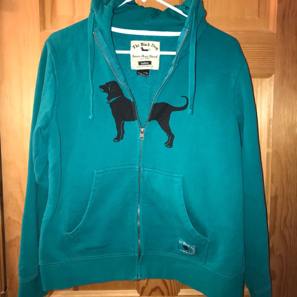 Black dog zip up hoodie